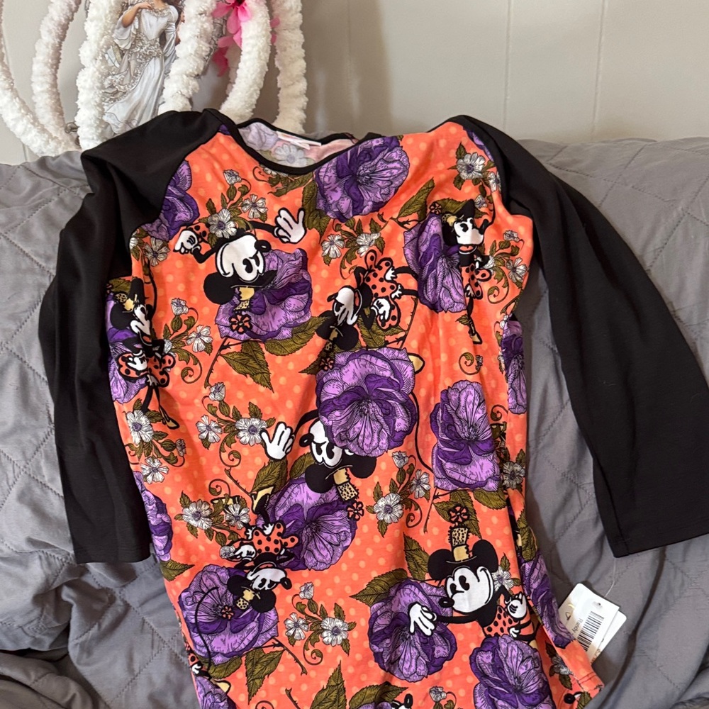 lularoe Black and Orange Long Sleeve Tee